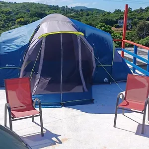 Rooster Run Glamping Has Rooftop And Off The Ground Glamping Experience For 1 To 16 In A Single Tent And Views Of The Rain Forrest And To Culebra Across The Atlantic Ocean W Tents, Linens, Deluxe Air Beds, Warm Shower And At A Great Pric Vieques